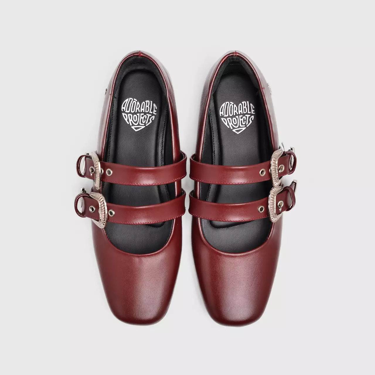 Baleva Flat Shoes Genuine Leather Maroon