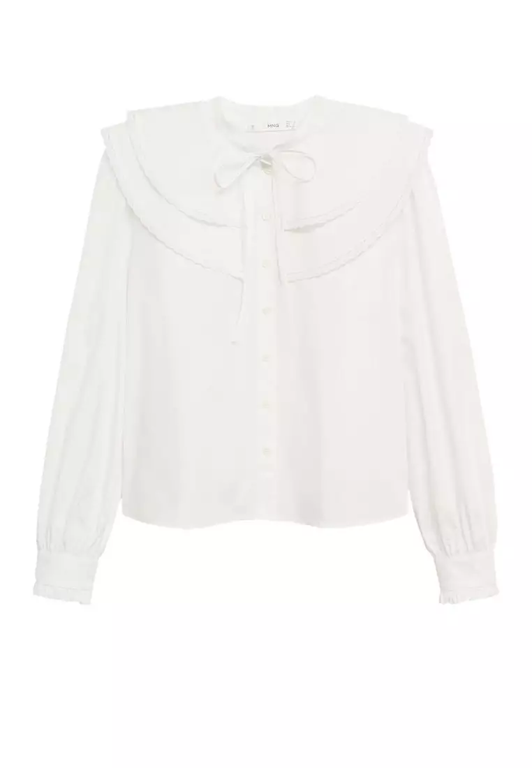 Babydoll Neck Cotton Shirt