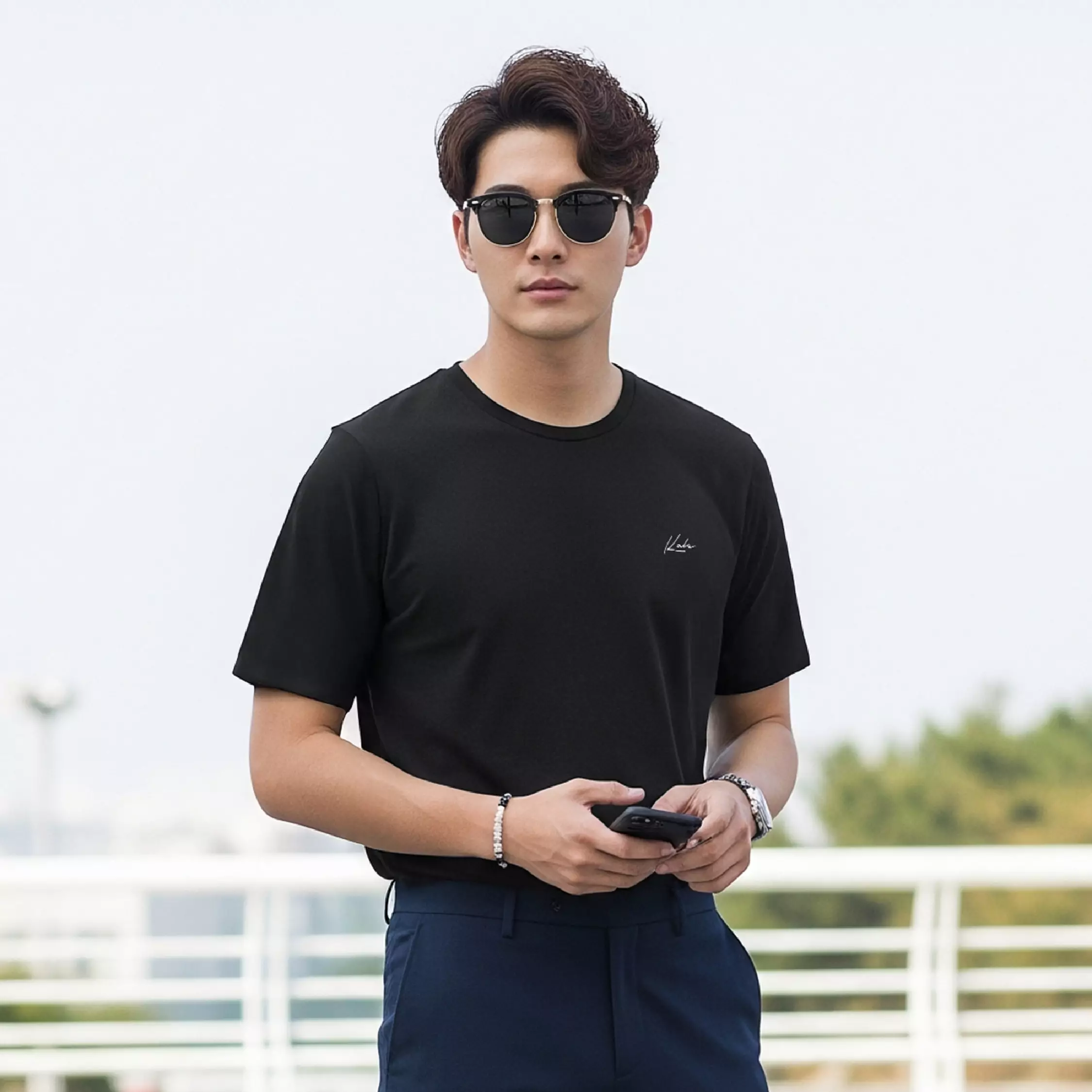 Kale AXELO REGULER BLACK Organic Cotton | T-Shirt Basic