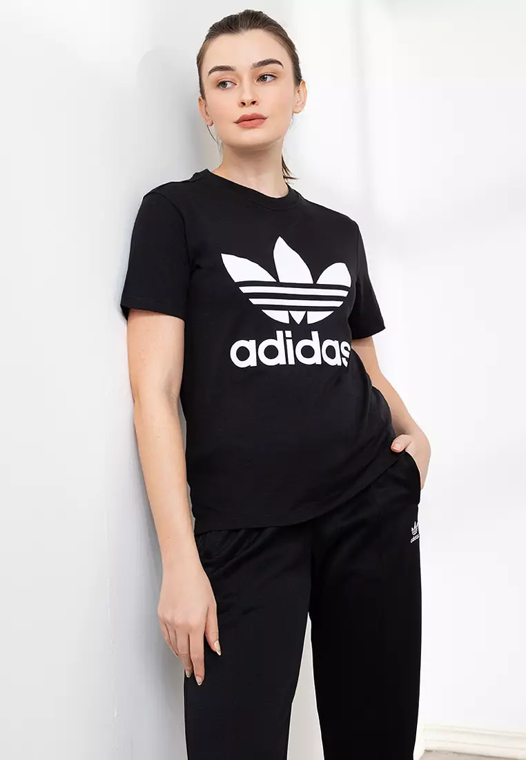 Black adidas clearance trefoil t shirt