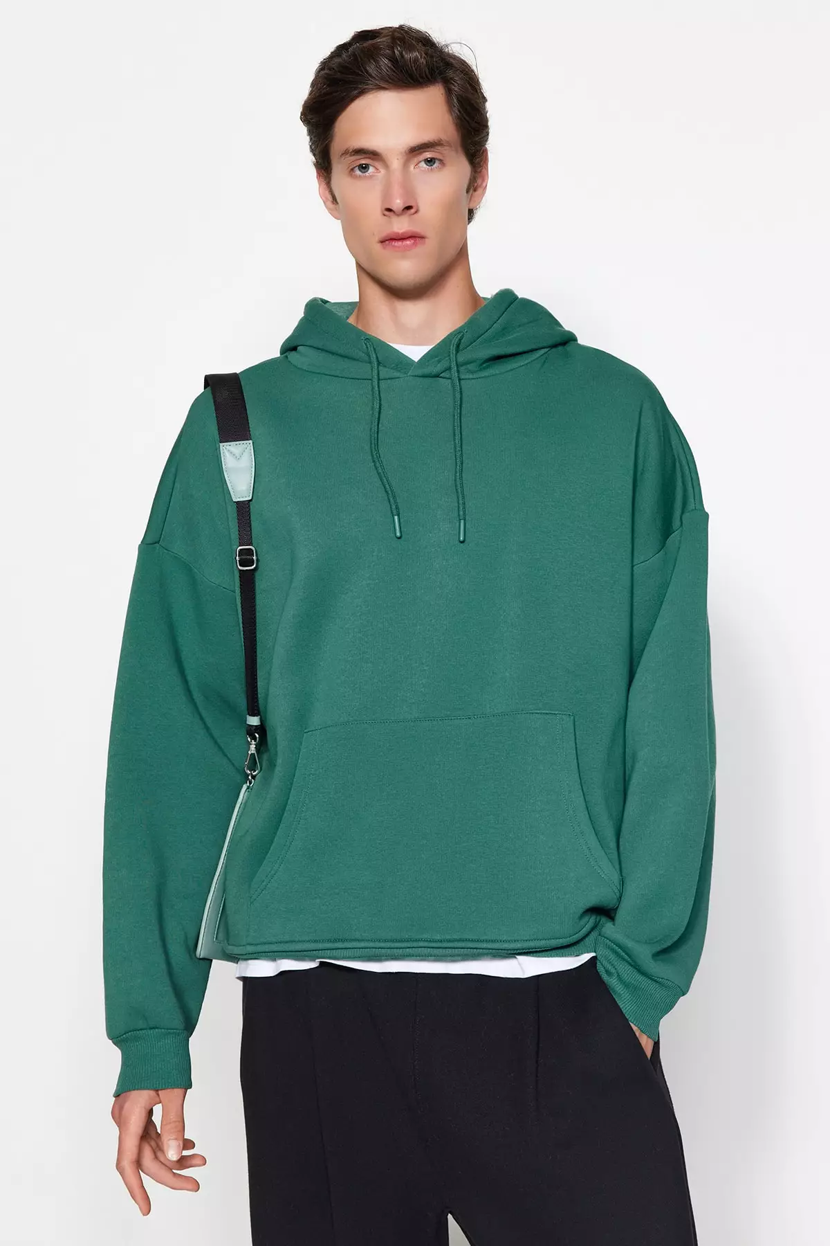 Buy Trendyol Green Men s Oversize Wide Cut Hoodie. Puffy Back
