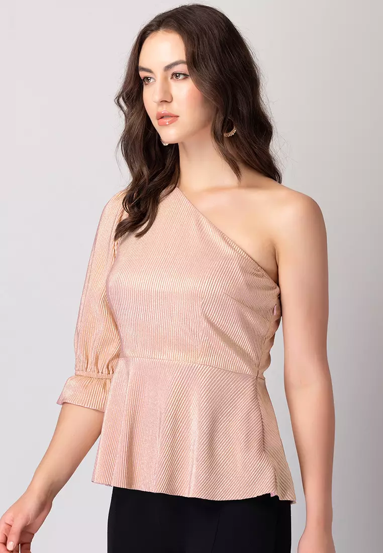 Light pink online peplum top