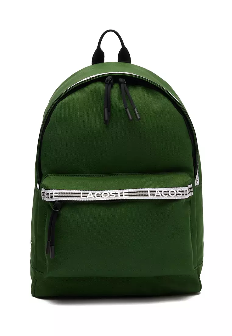 Lacoste Neocroc Backpack With Zipped Logo Straps in Green for Men