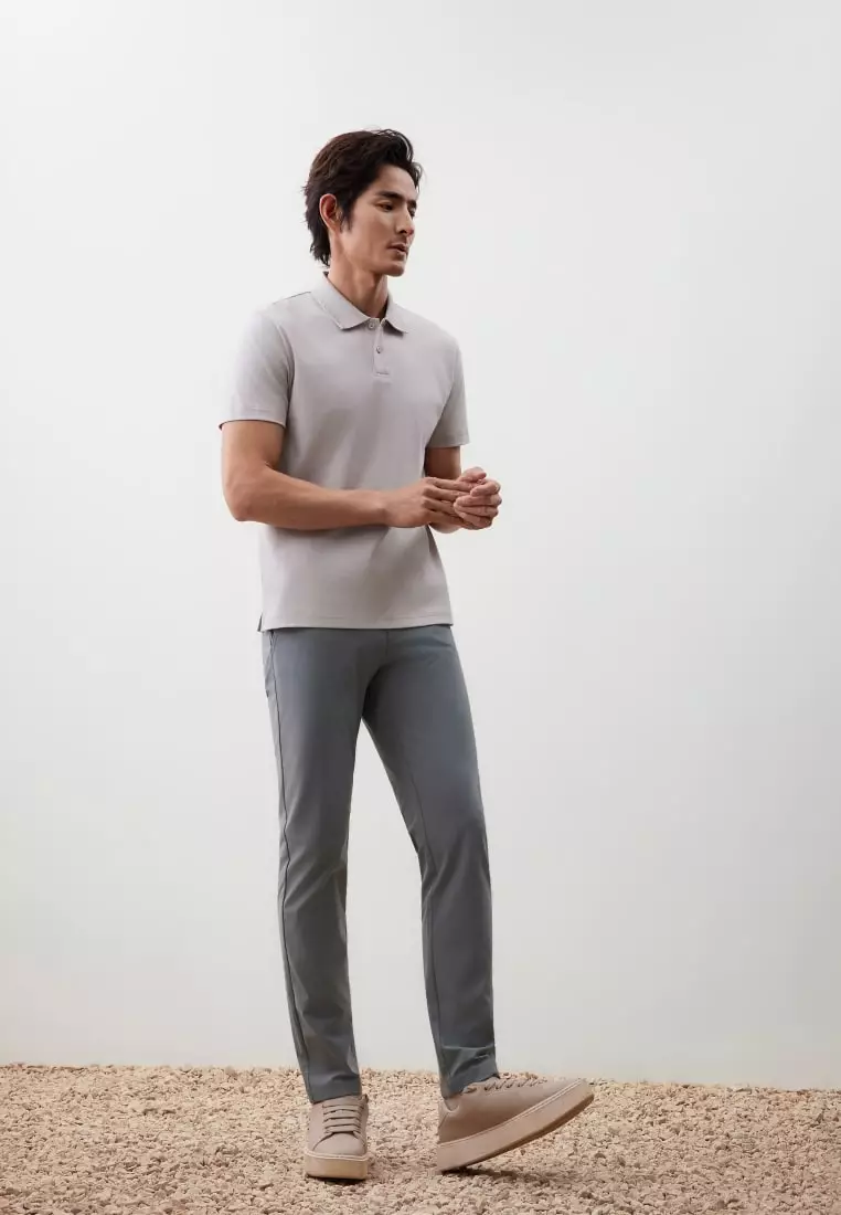 G2000 Effortless Motion Multi-Way Stretch Poly Knit Ottoman Slim Tapered Fit Casual Pants