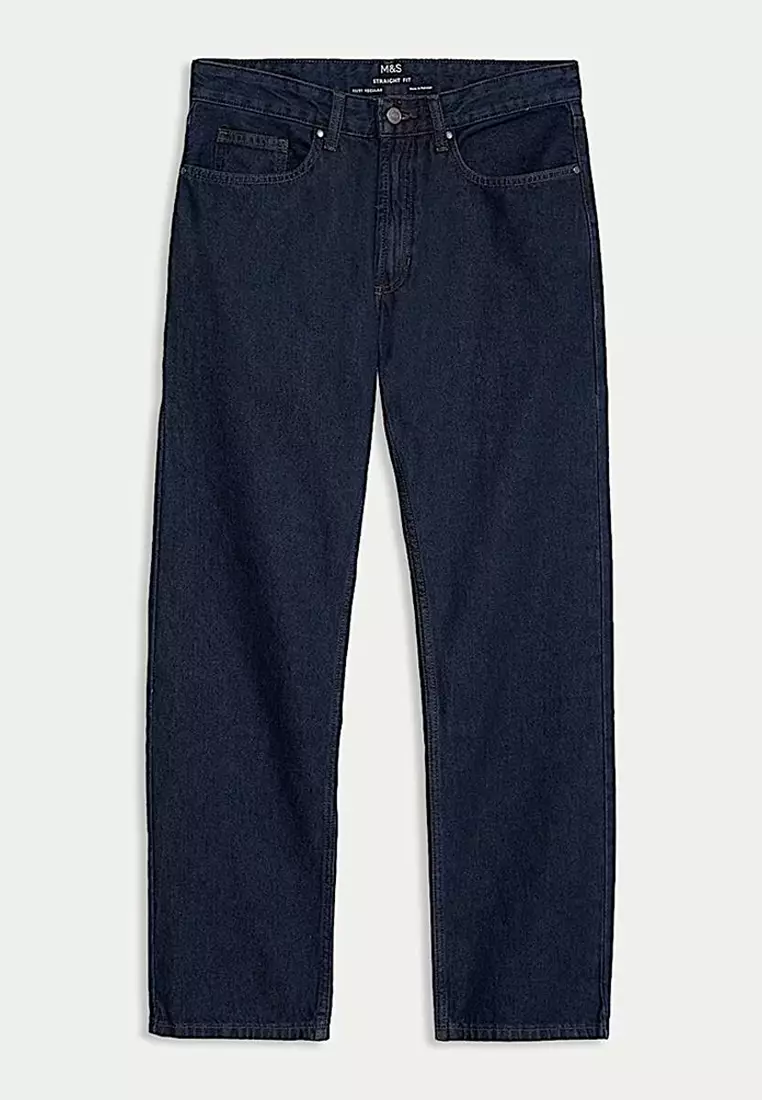 Straight Fit Pure Cotton Jeans