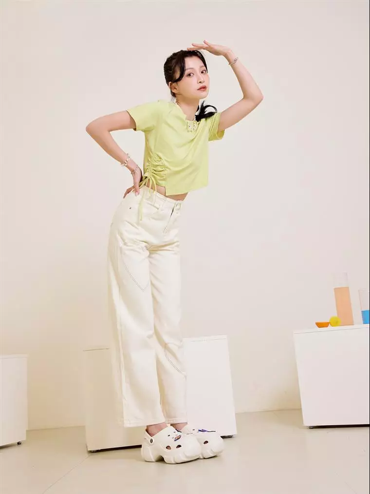 Cut-Out Drawstring Tie-Up Cropped Top [AB18765]