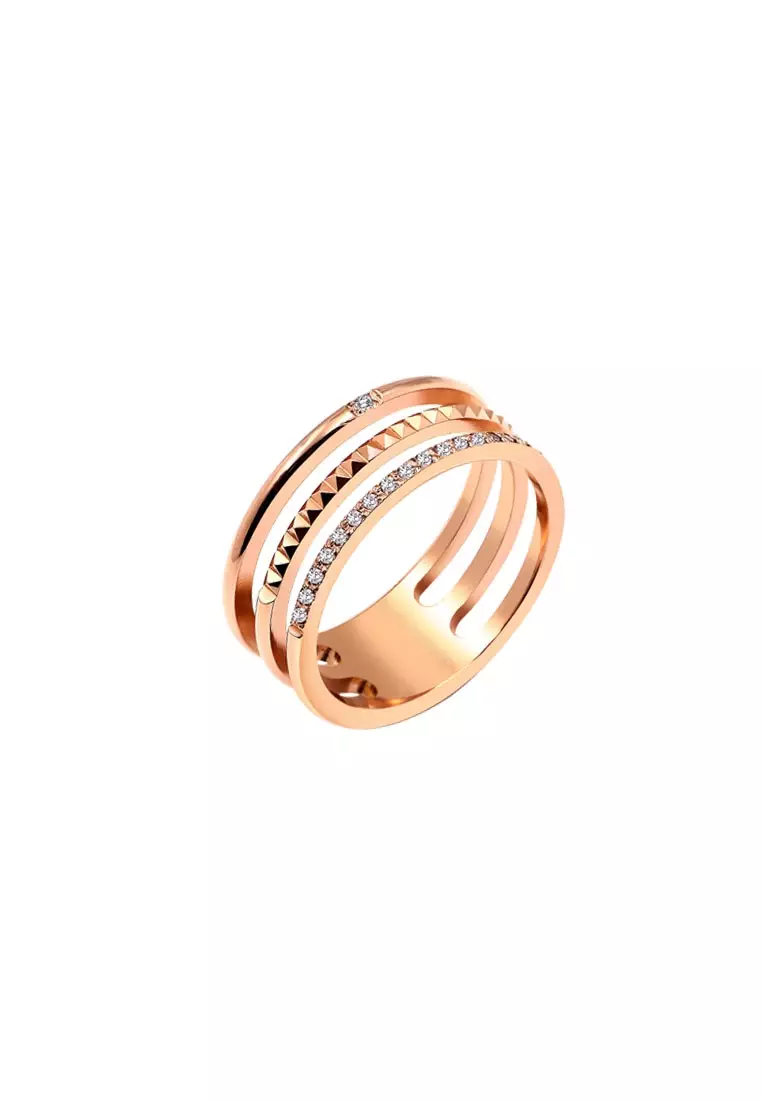 Loretta Tri-Band Ring in Rose Gold