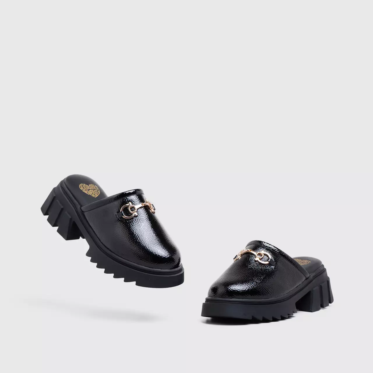 Gamila Sandals Patent Black