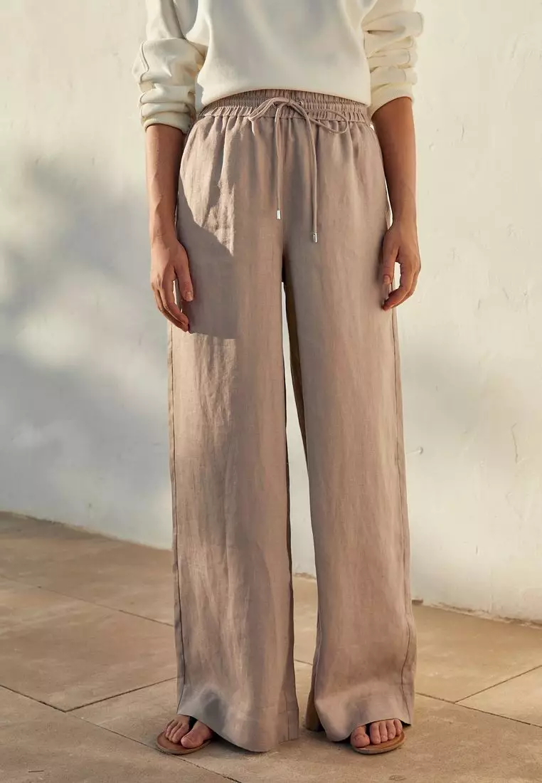 Next wide leg linen trousers clearance