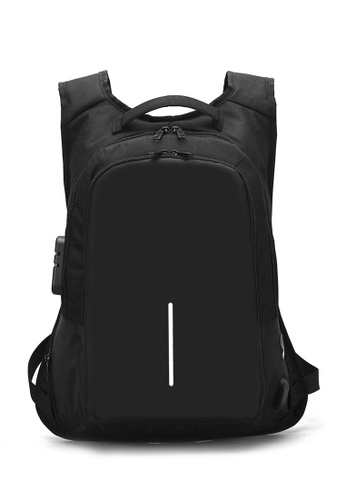 anti theft snatch business laptop backpack with password lock usb charging port 538 black