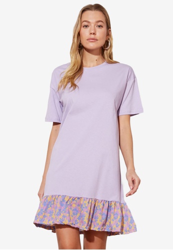 Trendyol purple Ruffled Shirt T-shirt Dress C8456AA71FDE24GS_1