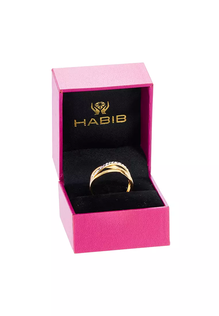 HABIB Oro Italia 916 Yellow and White Gold Ring GR53271123(YW)-BI (22K Gold)
