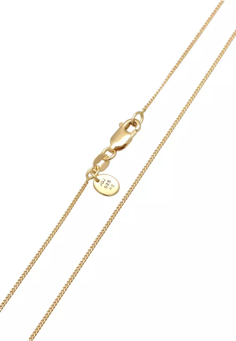Kalung Perhiasan Perak 925 Wanita Square Pendant Peridot Gold Plated