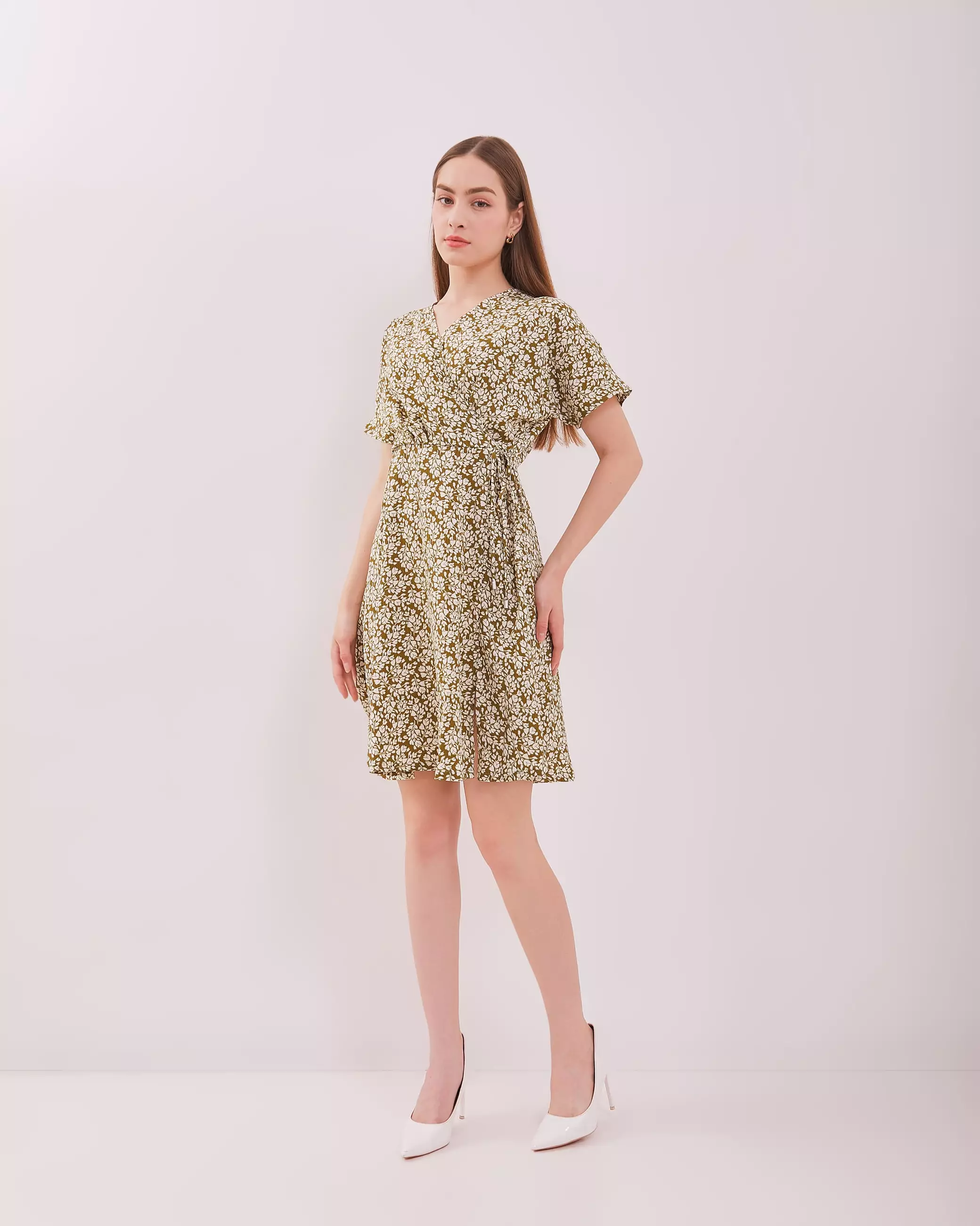 Urban Exchange Josie Dress Green - Printed Dress Green Korean Style