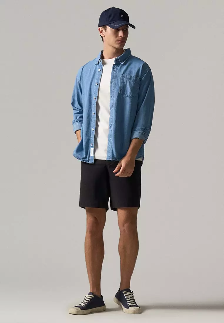 Long Sleeves Light Denim Shirt