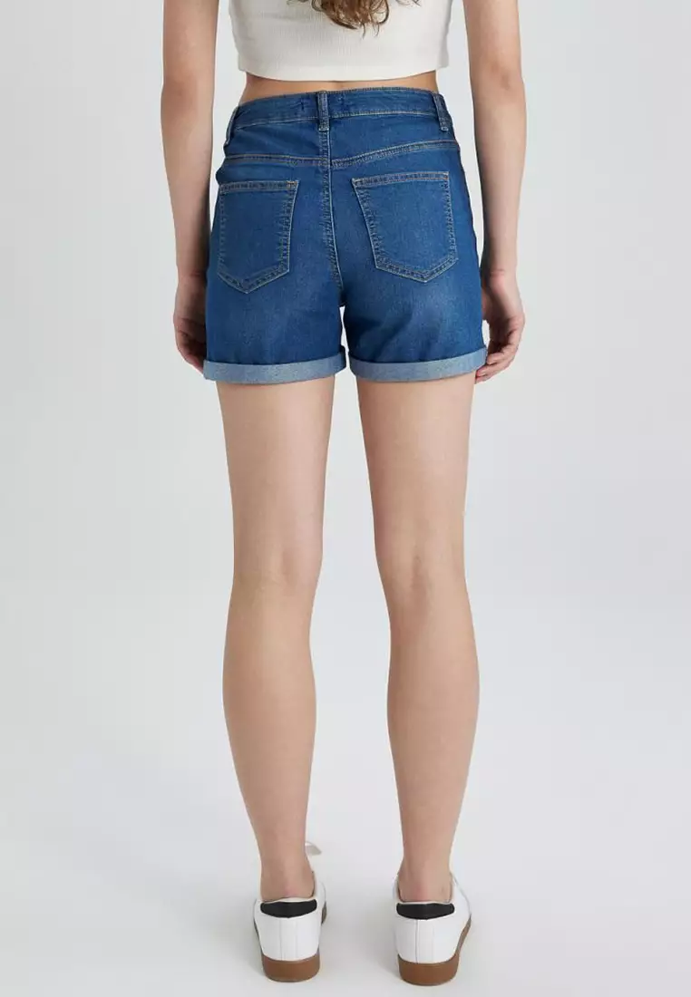 Roll Hem Denim Shorts