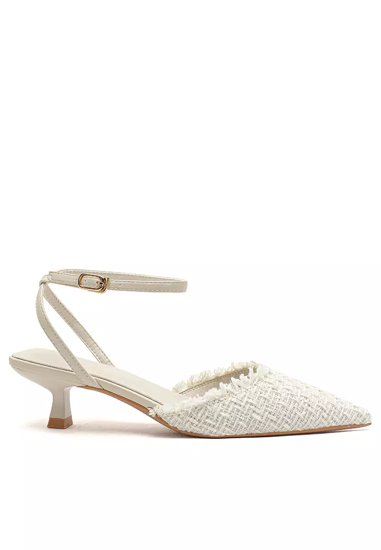 Discount on Twenty Eight Shoes  shoes - SKU: 3.5CM Tweed Strap Mid Heel BY2239-7