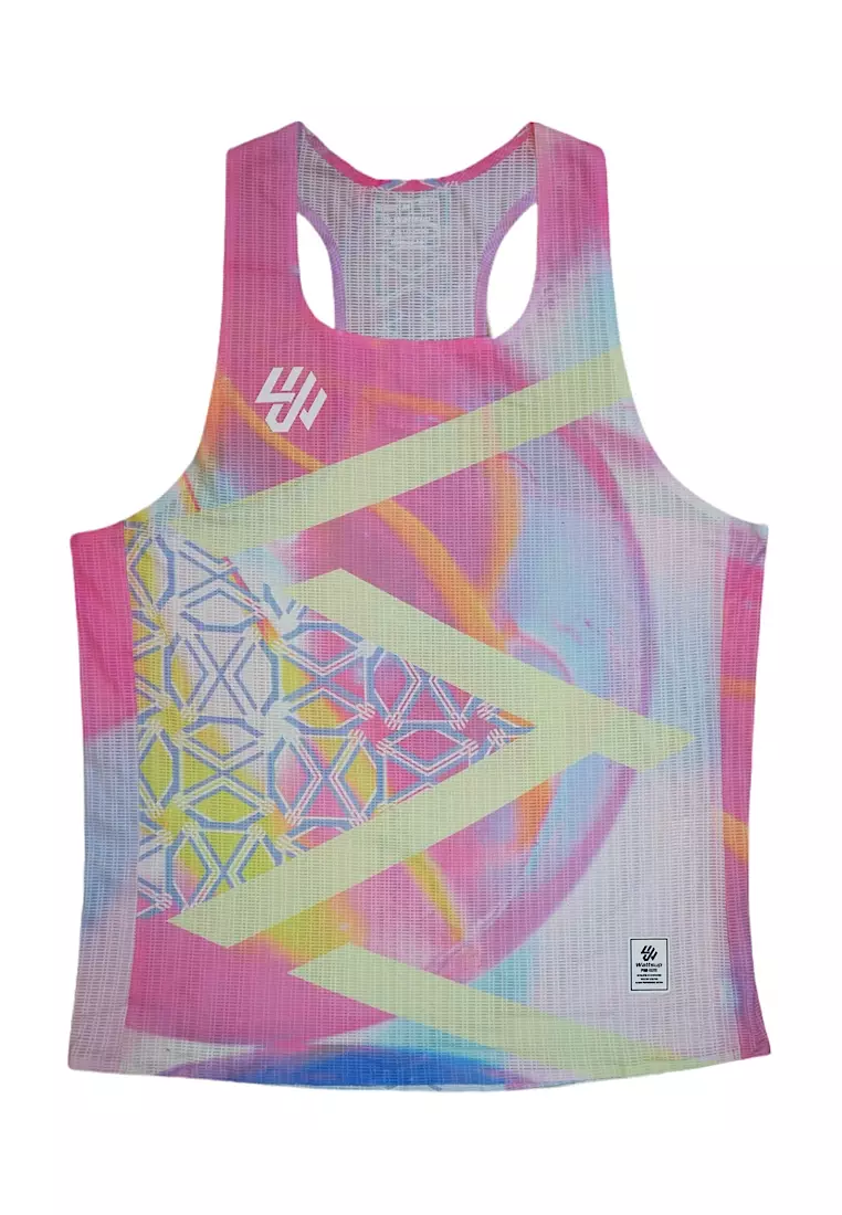C2 Men Pink Marbles Race Vest