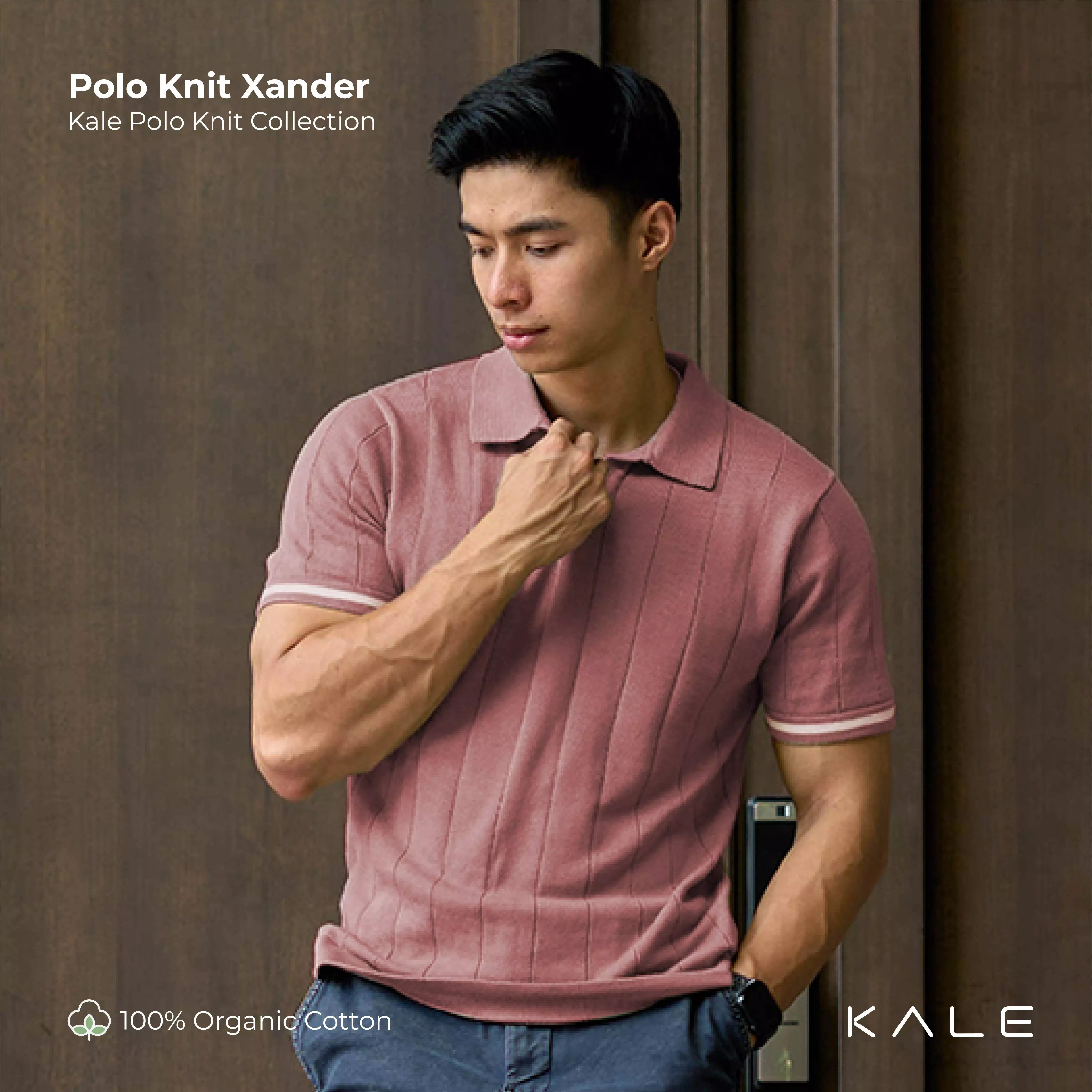Kale Xander Dusty Pink / Polo Shirt rajut premium berbahan dasar cotton wool