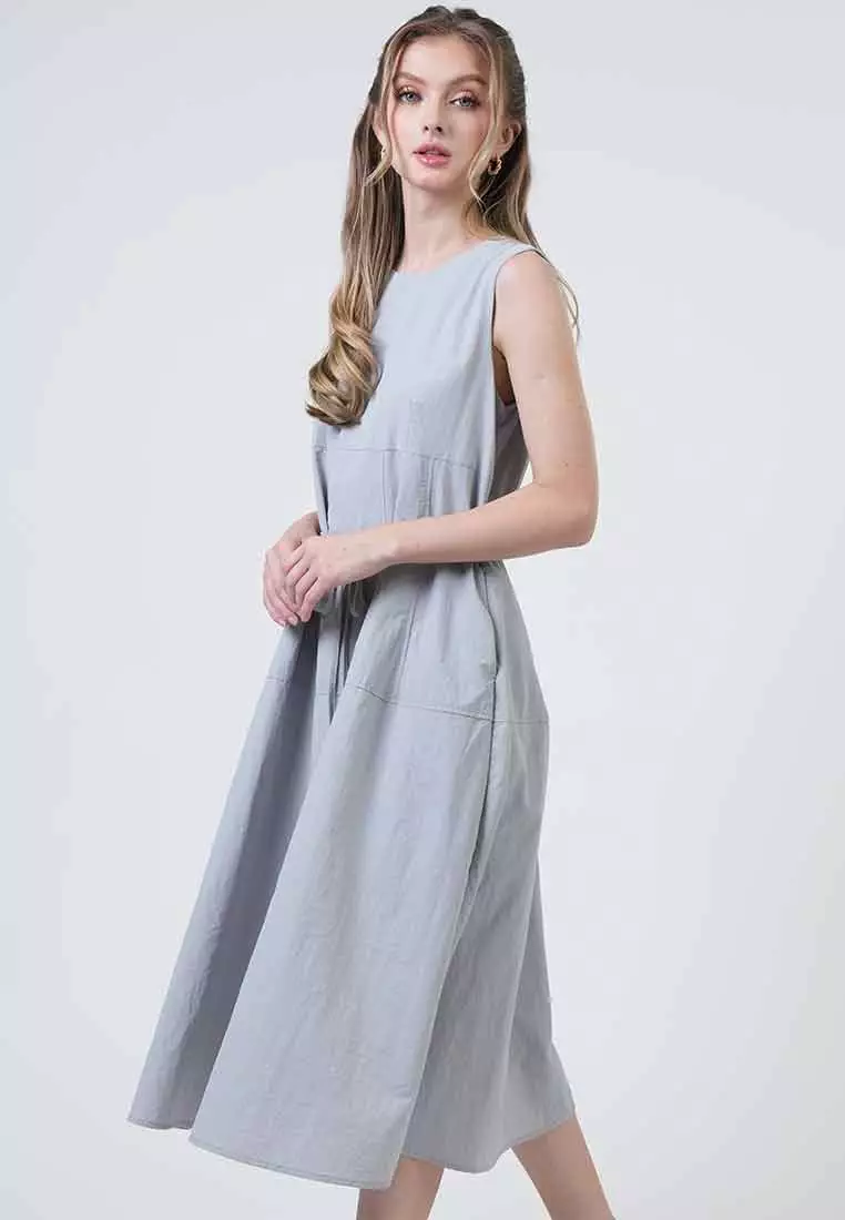 Andrea Panelled Midi Dress with Belt