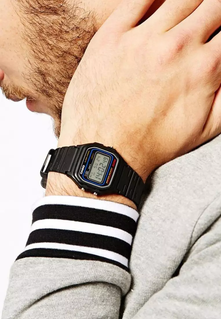 Men Digital Watch W-59-1VQ Black Resin Strap