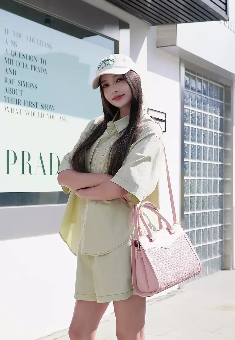 Women's Top Handle Bag / Sling Bag / Crossbody Bag - Pink