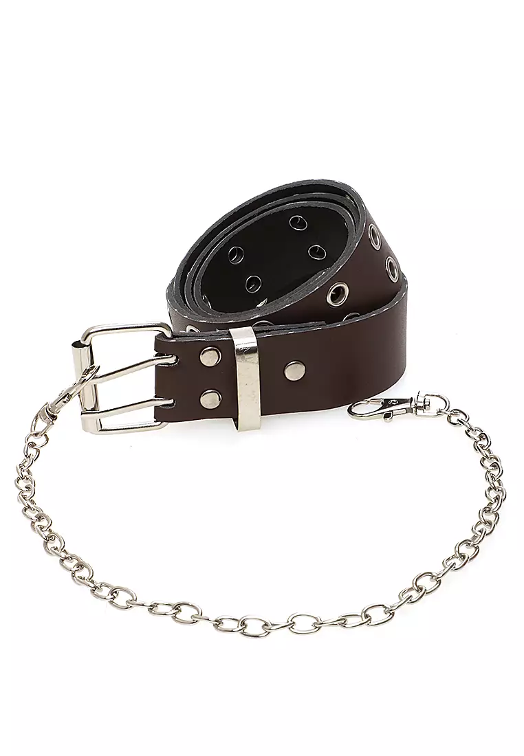 Fern Belt Gesper Ikat Pinggang Wanita Vintage Chan Comfortable Material Leather ORIGINAL - Brown