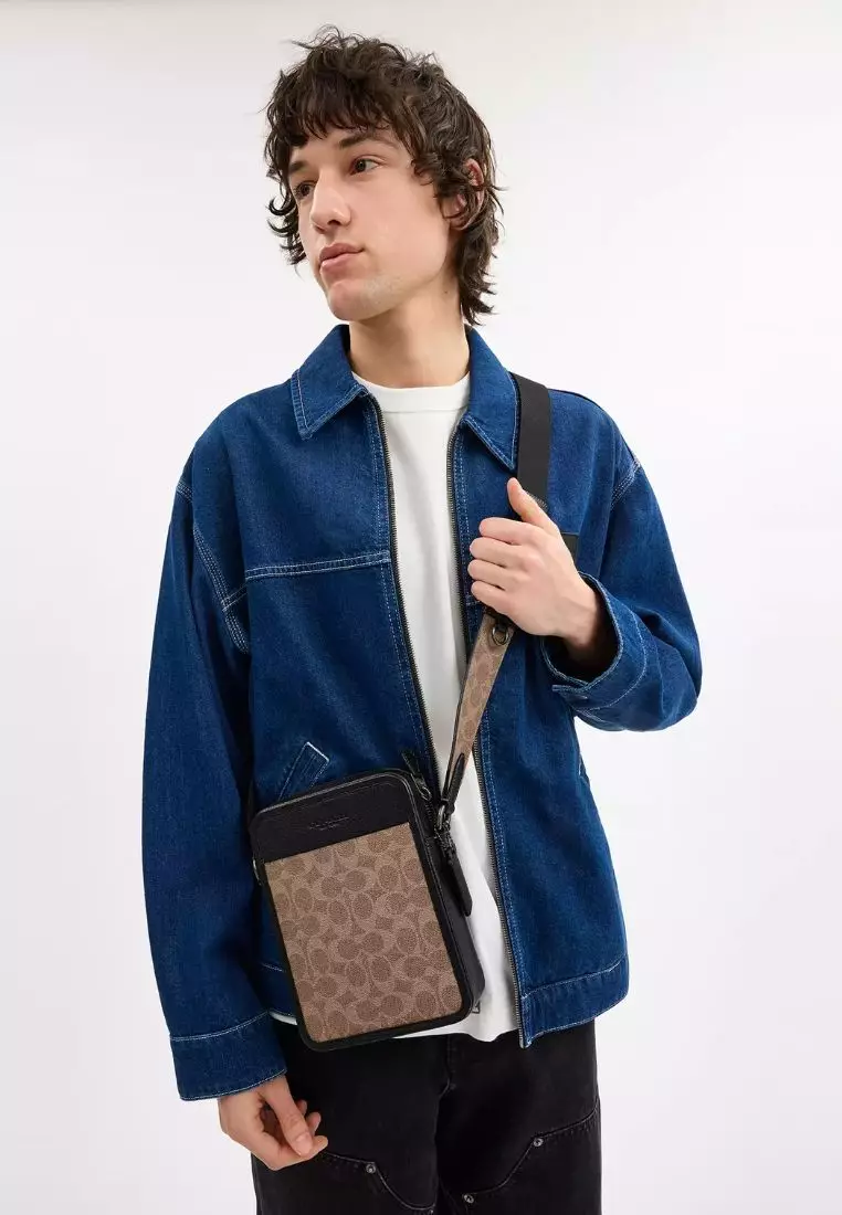 Sullivan Crossbody Bag In Signature Canvas Tan Black