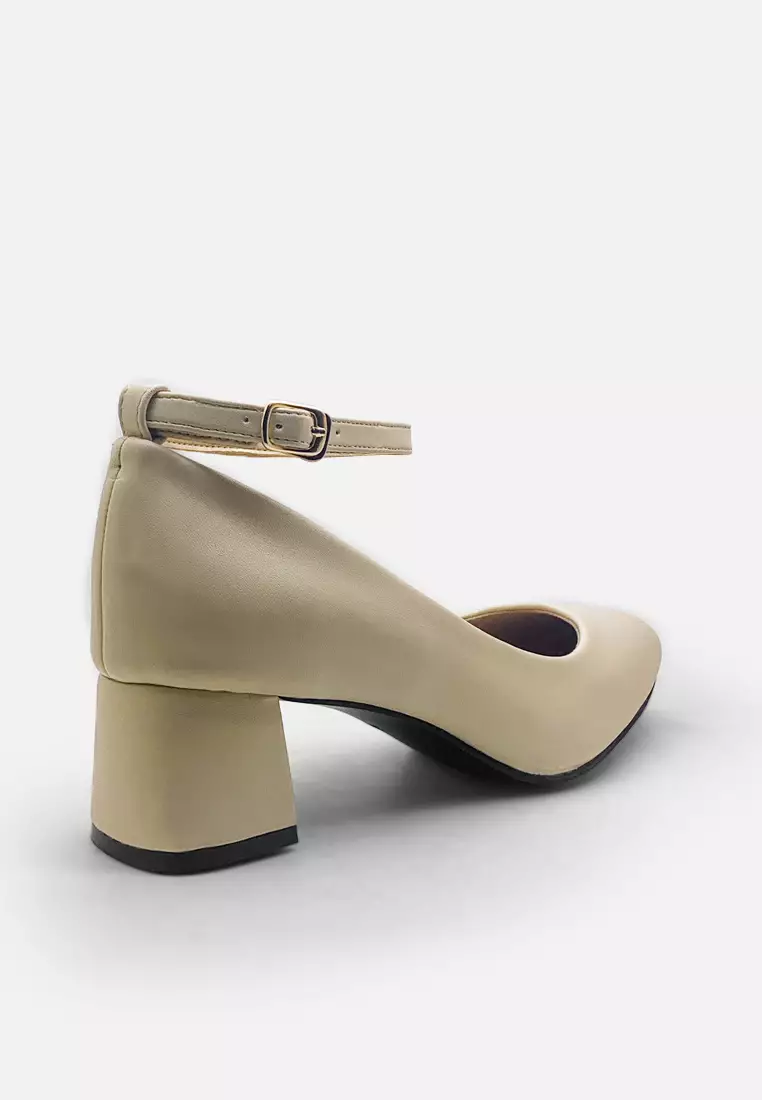 Chloe Sepatu Pumps Block Heels Wanita Strap Tali