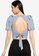 MISSGUIDED blue Puff Sleeves Tie Back Crop Top BFB71AA5500F02GS_1