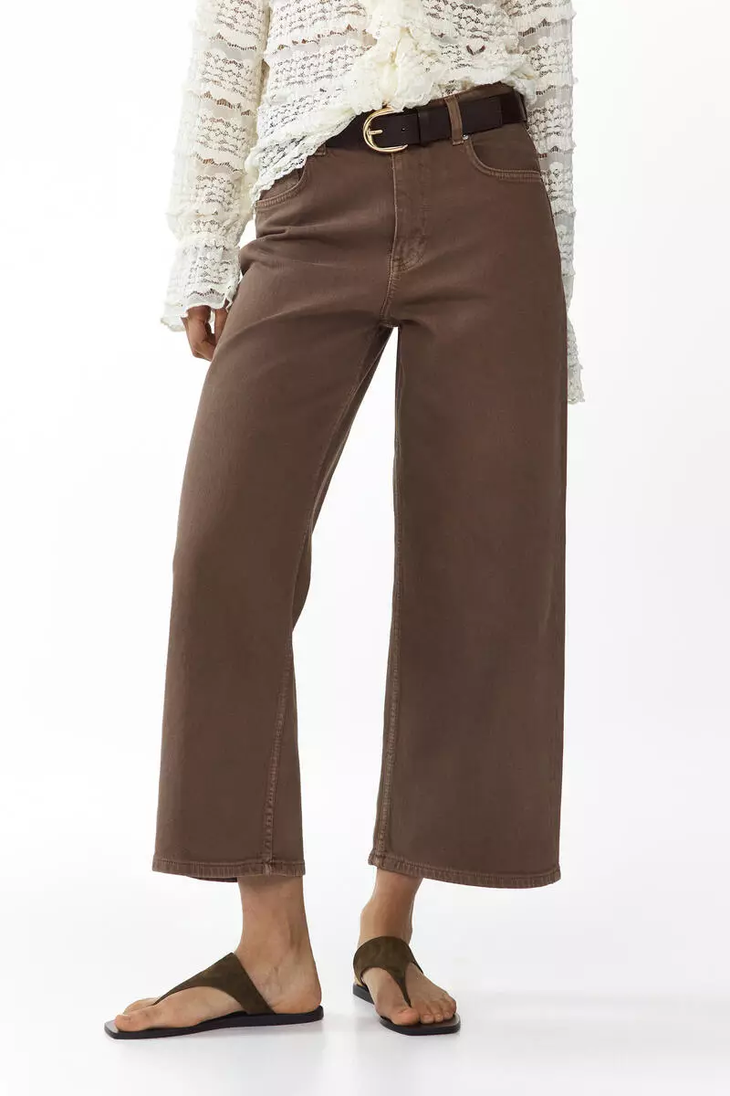 Wide High Waist Ankle Jeans