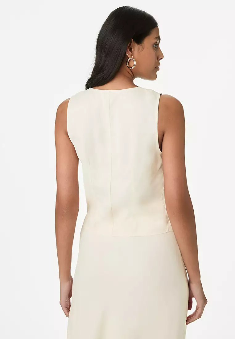 Satin Single Breasted Waistcoat