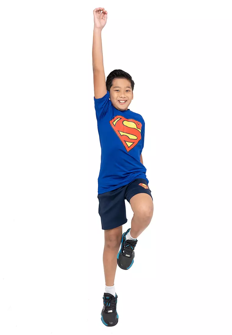 Flexzone Sport Shirts Kids Teen DC Comics Superman Blue