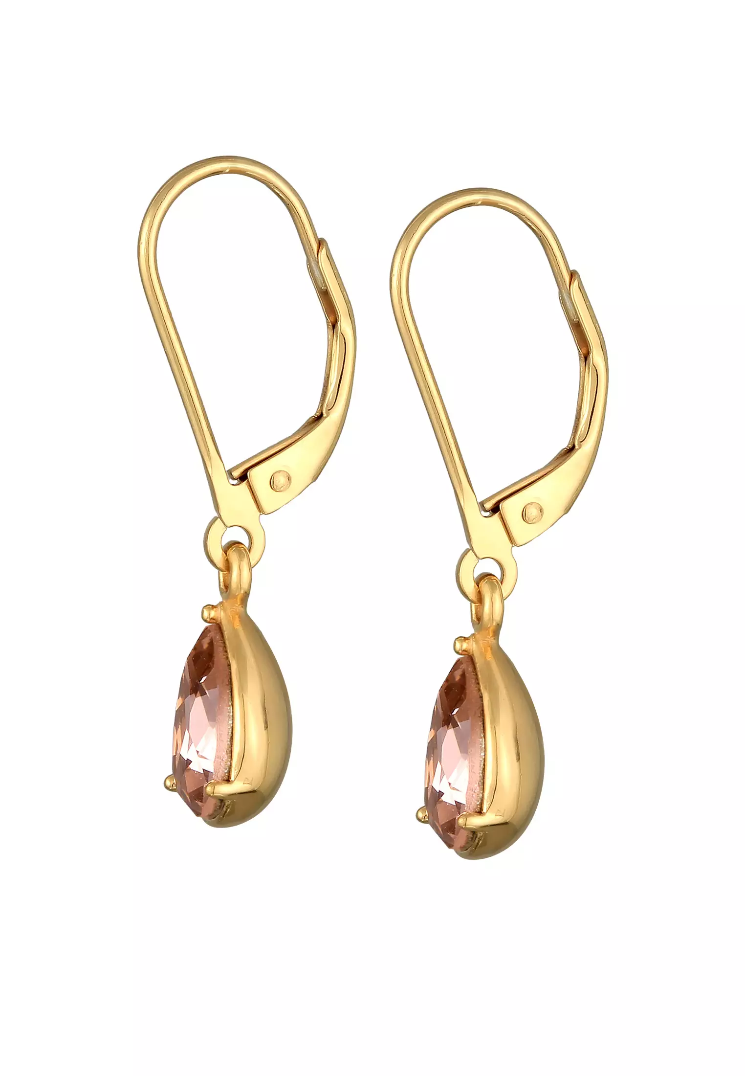 Earrings Ear Dangle Drop Elegant Drops Gold Plated Embellished with Crystals by Swarovski®