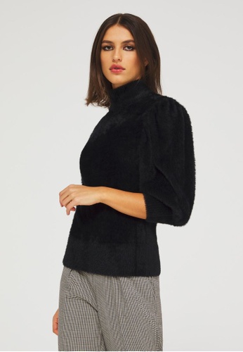 Sisley black Sweater in Faux Fur E1CC8AA08DF39CGS_1