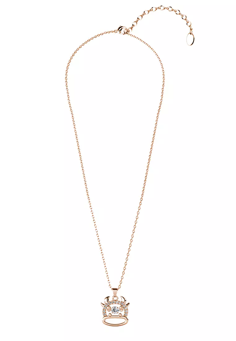 Dancing Shio Pendant Ox (Kerbau) RG - Kalung Crystal Swarovski by Her Jewellery