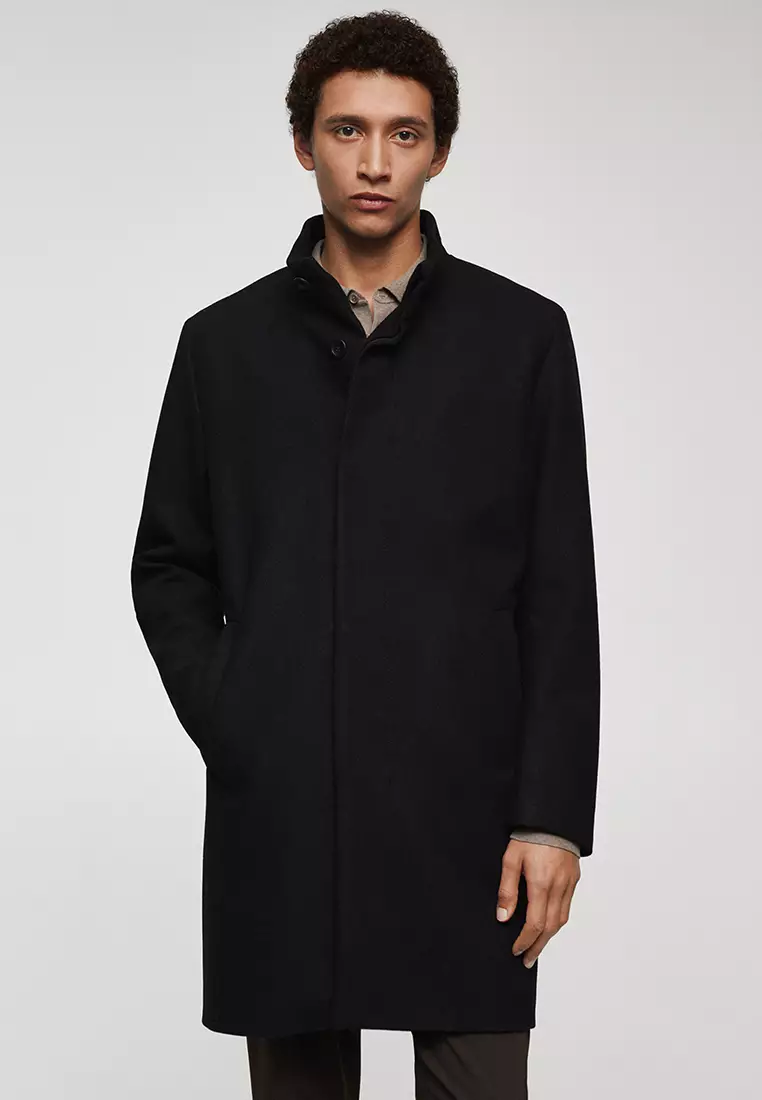 Next black funnel neck coat online
