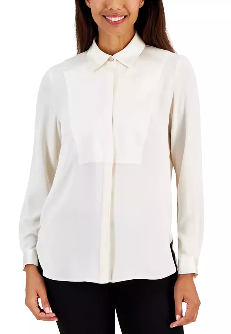 Long sleeve tuxedo shirt deals