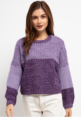 Peponi purple Stripe Oversize Pullover 64FB9AAFECE2D7GS_1