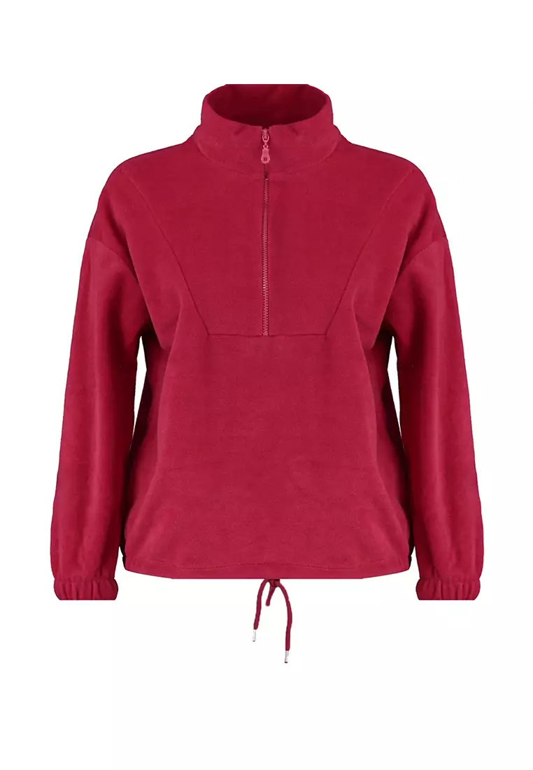 Red fleece sweater hotsell