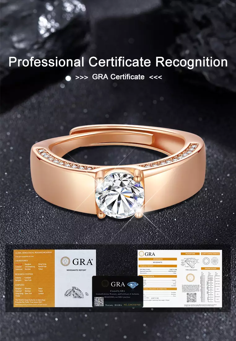 Cincin Pria Berlian Titanium Original 1 Karat Perhiasan Tunangan Cincin Cowok Free Size COD