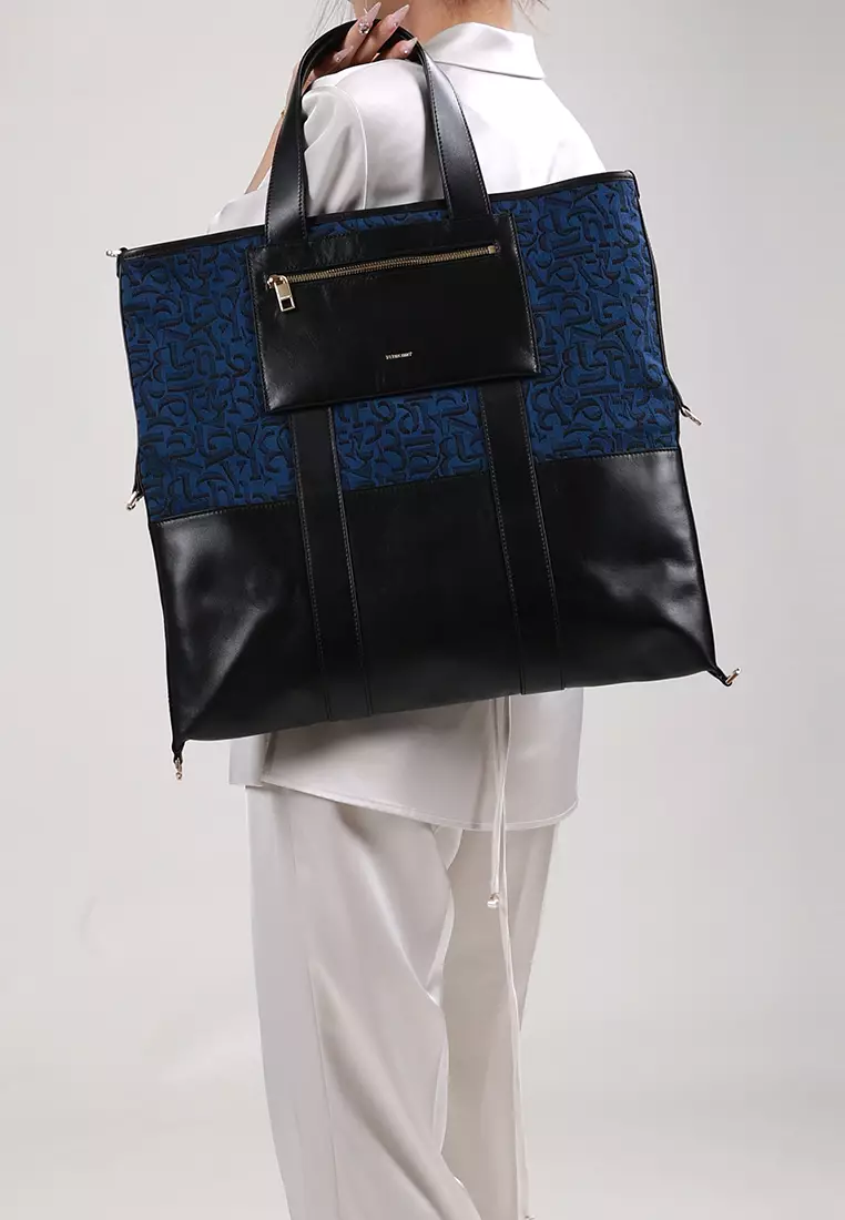 Nin 3-Way Canvas Tote - Navy Blue