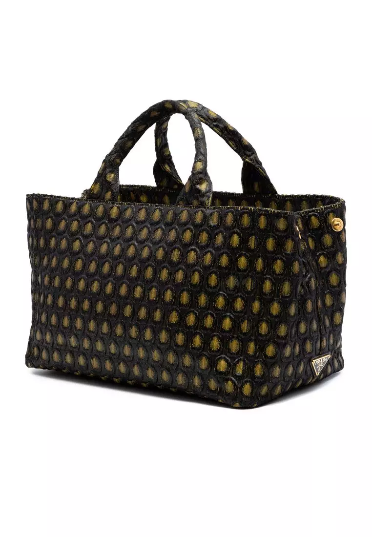 Pre-Loved Prada Tessuto Broccato Canapa Tote