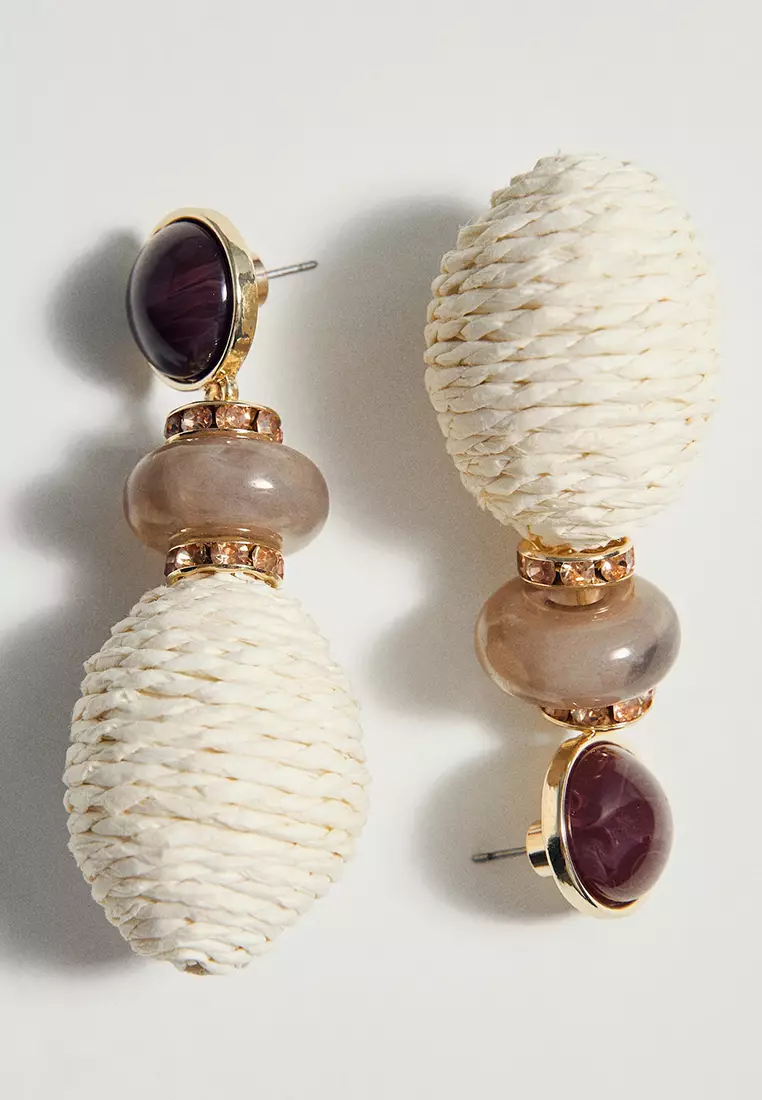 Natural Fibre Hanging Earrings