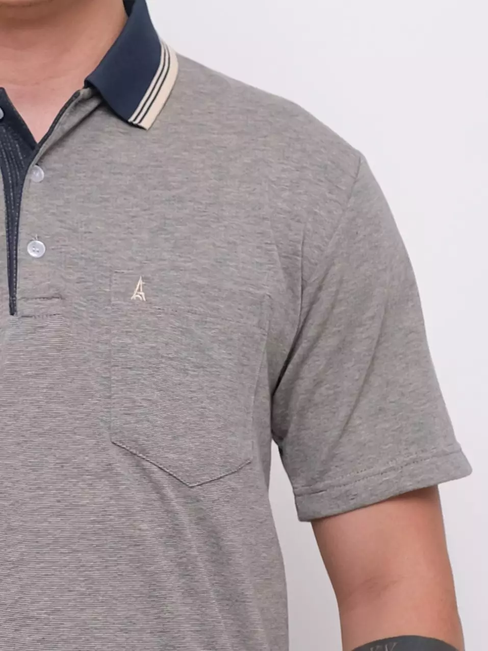 Andre Michel Polo Shirt Lengan Pendek Krem Hitam 3446