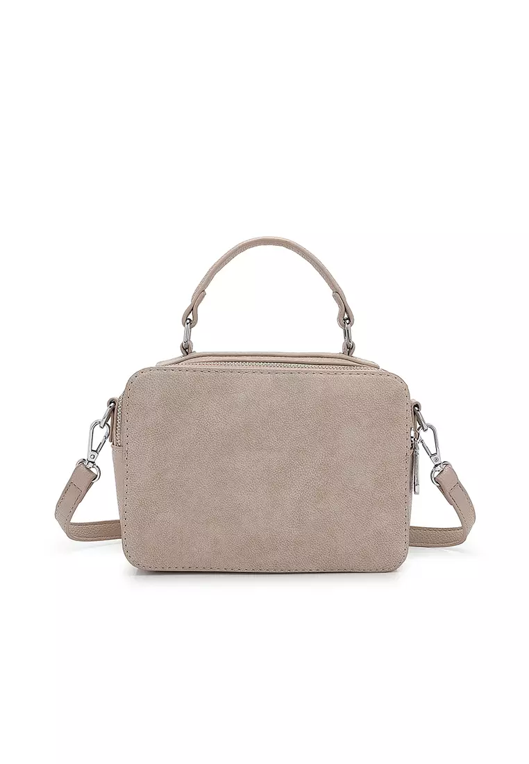 Women's Top Handle Bag / Sling Bag / Crossbody Bag / Shoulder Bag (Tas Tangan Wanita / Tas Selempang Wanita / Tas Bahu Wanita) - Krem