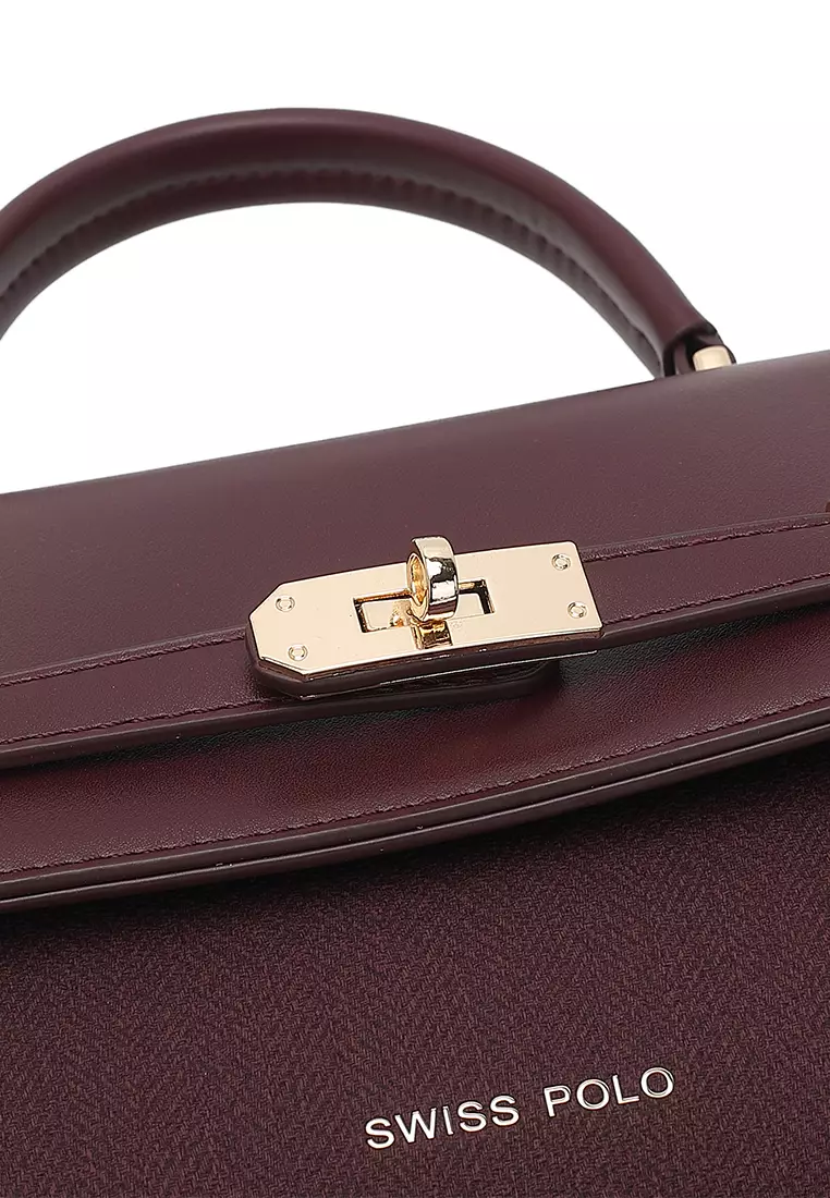 Women's Top Handle Bag / Sling Bag / Crossbody Bag / Shoulder Bag - Maroon