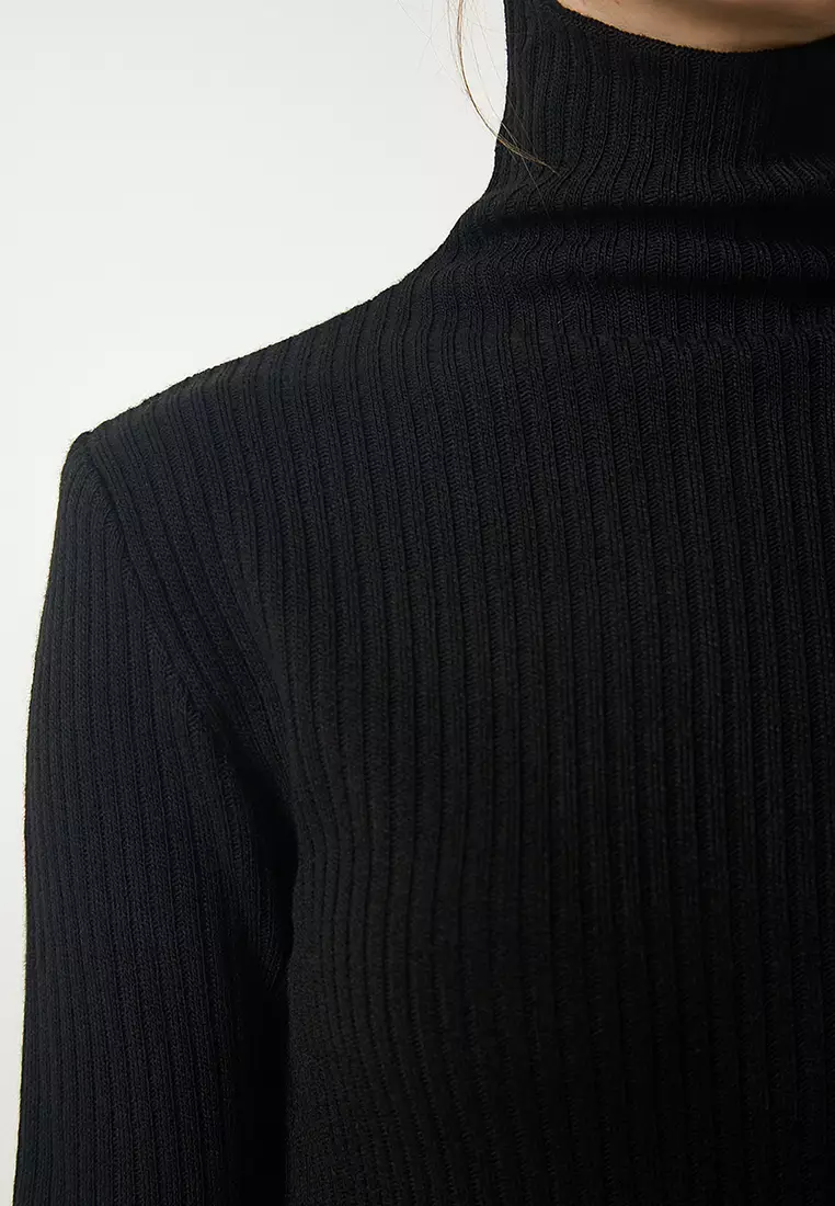 High Neck Ribbed Dress