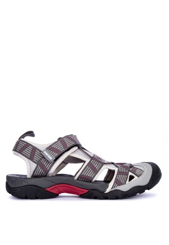 Krooberg grey and red Off Road Gear Trail Sandals 97C7FSHF7CE8E6GS_1