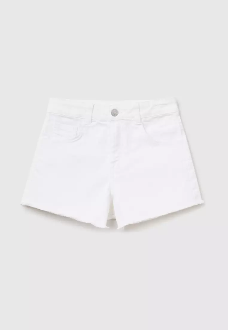 Frayed high-waisted shorts